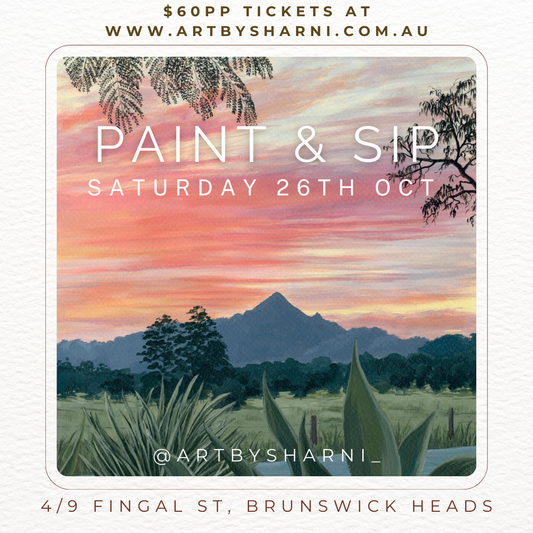 Paint & Sip: SAT 26th OCTOBER - "Chincogan" @ Art by Sharni POP-UP, Brunswick Heads